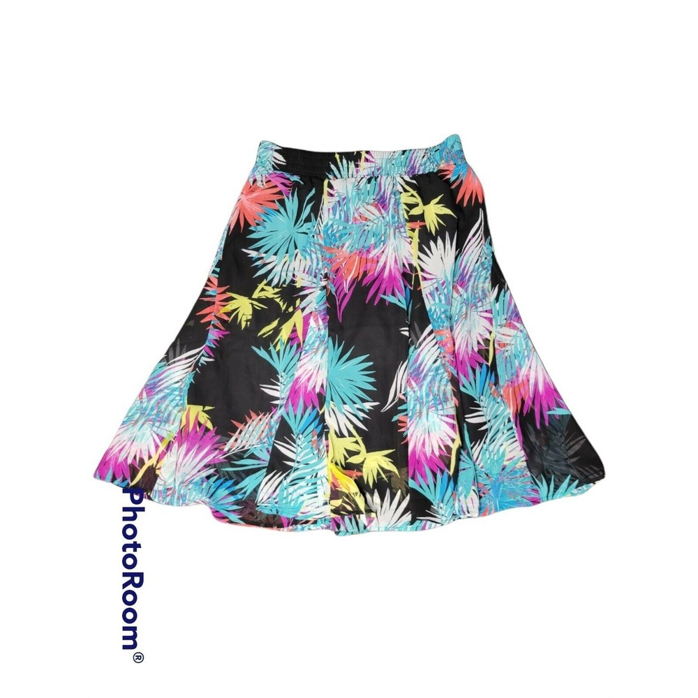 Lapis Women's SZ Large Pleated Skirt Floral Tropical Lined
